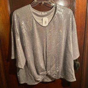 Gunmetal sparkly top
